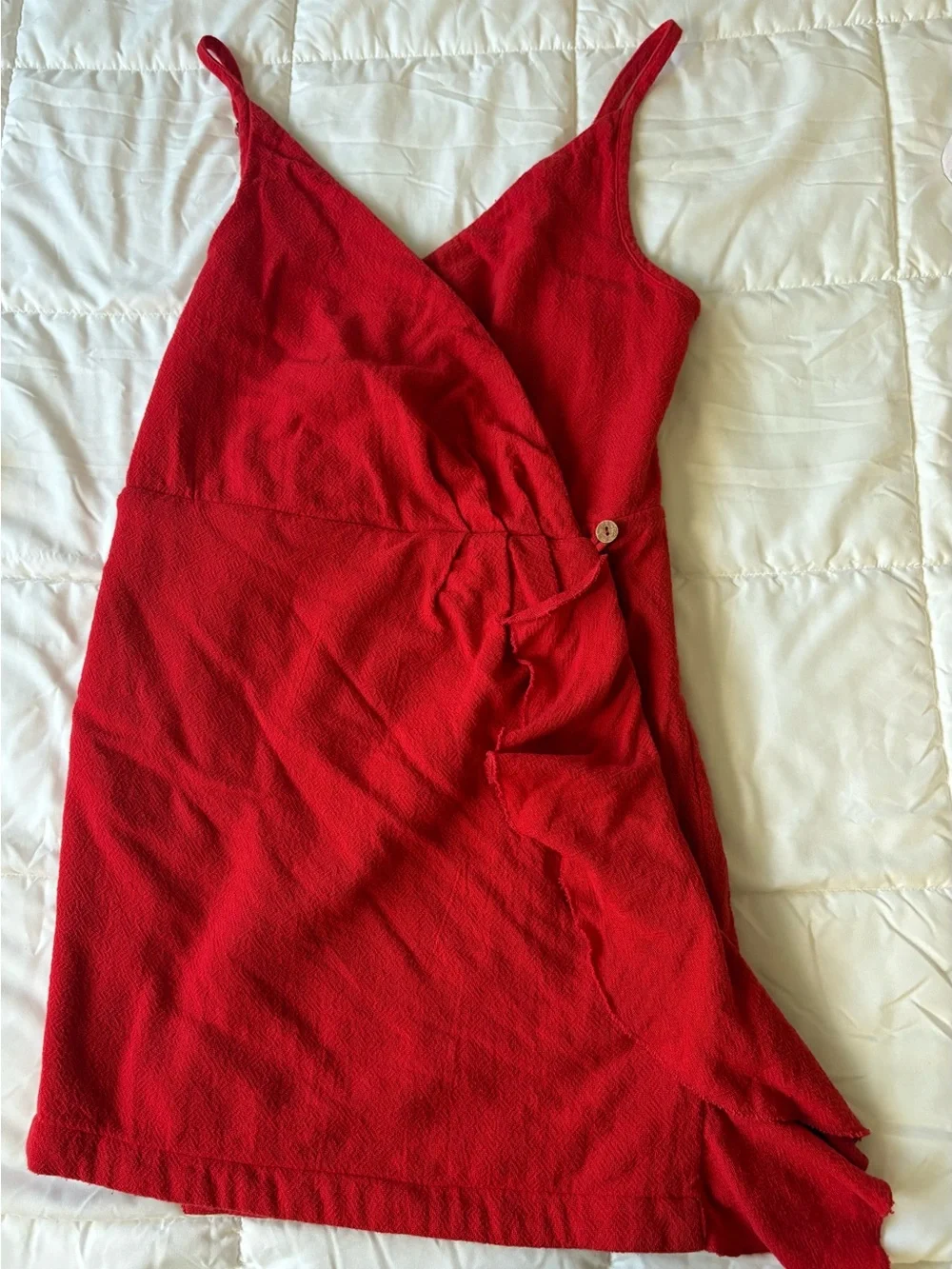 Free People Red Wrap Mini Dress